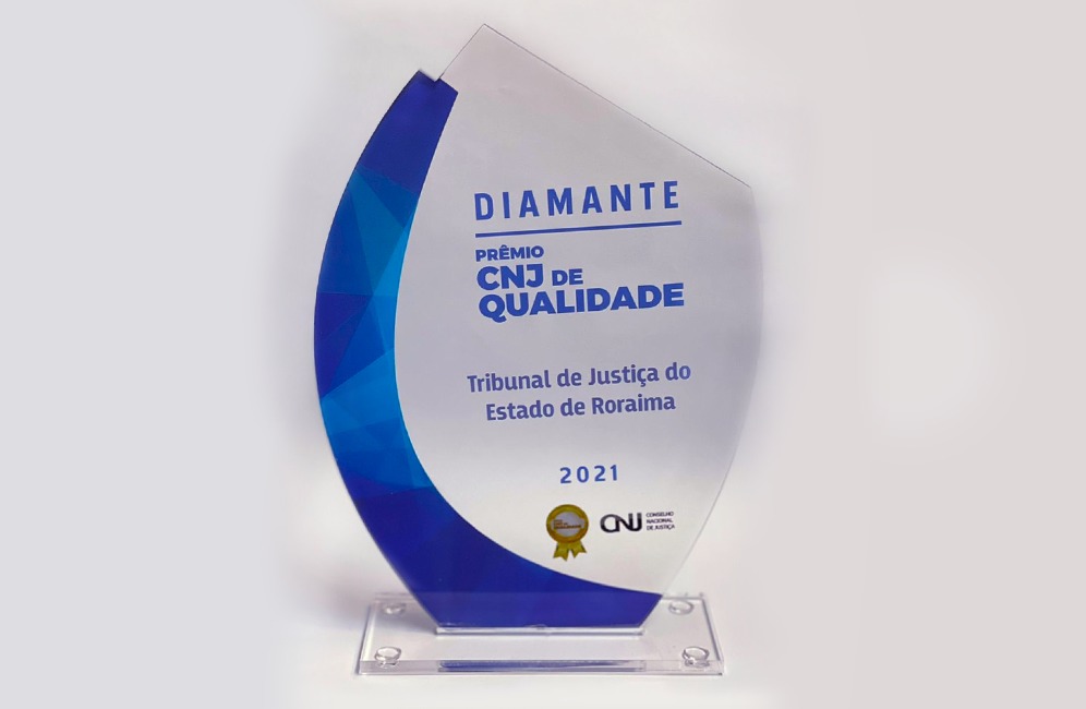 Imagem do Prêmio Selo Diamante que o Tribunal de Justiça de Roraima religiosa do Conselho Nacional de Justiça