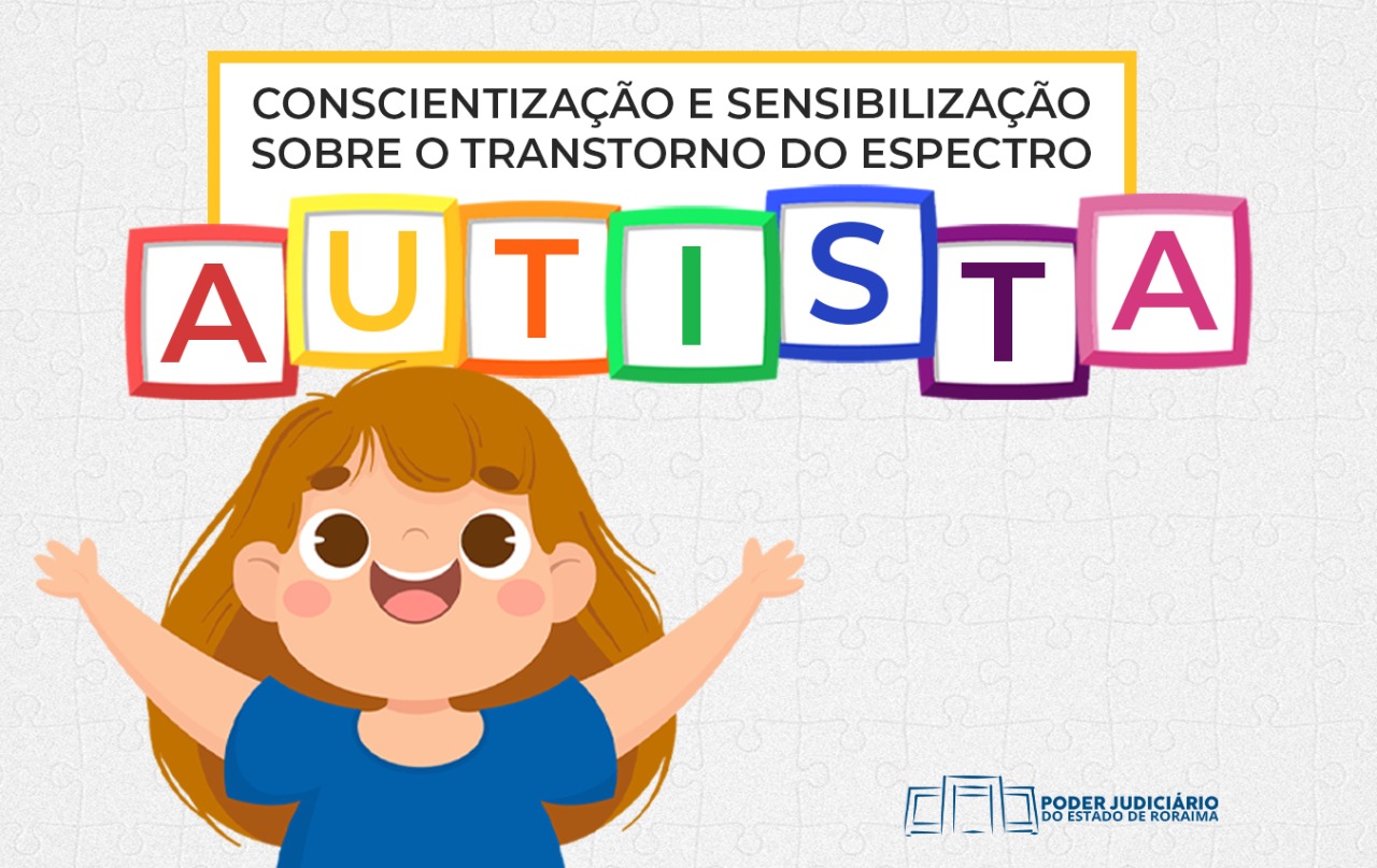 Imagem colorida de banner de divulgação da palestra “Conscientização e Sensibilização sobre o Transtorno do Espectro Autista.”
