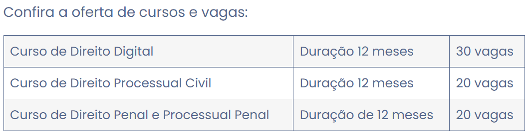 print de divulgação de cursos ofertados pela Escola Judicial de Roraima.