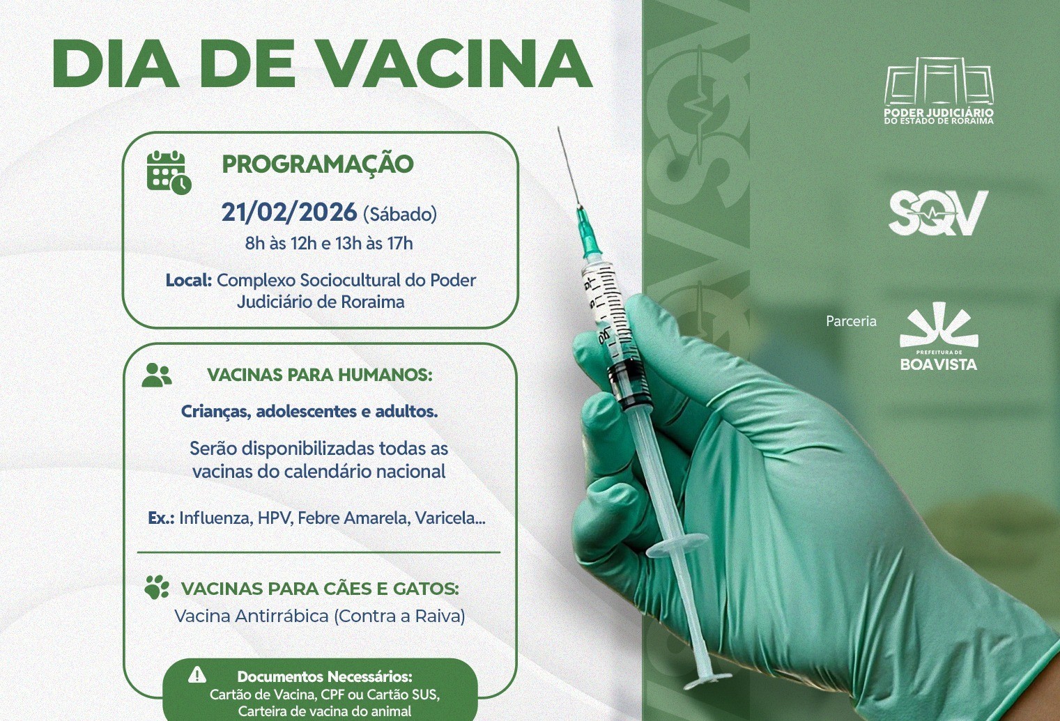 Poder Judiciário de Roraima promove Dia de Vacinação