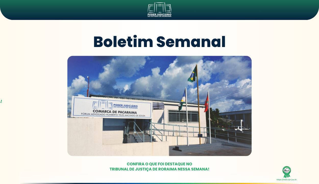 Confira o nosso Boletim Semanal - 16/06 - 18/06