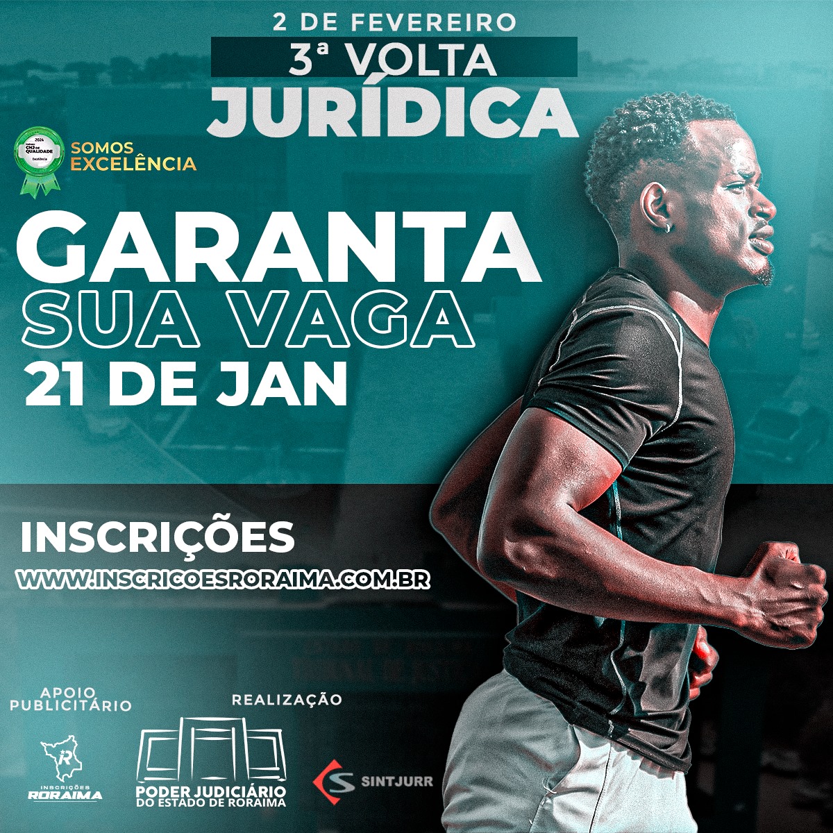 Inscrições abertas para a 3ª Edição da corrida de rua “Volta Jurídica” até 21 de janeiro  